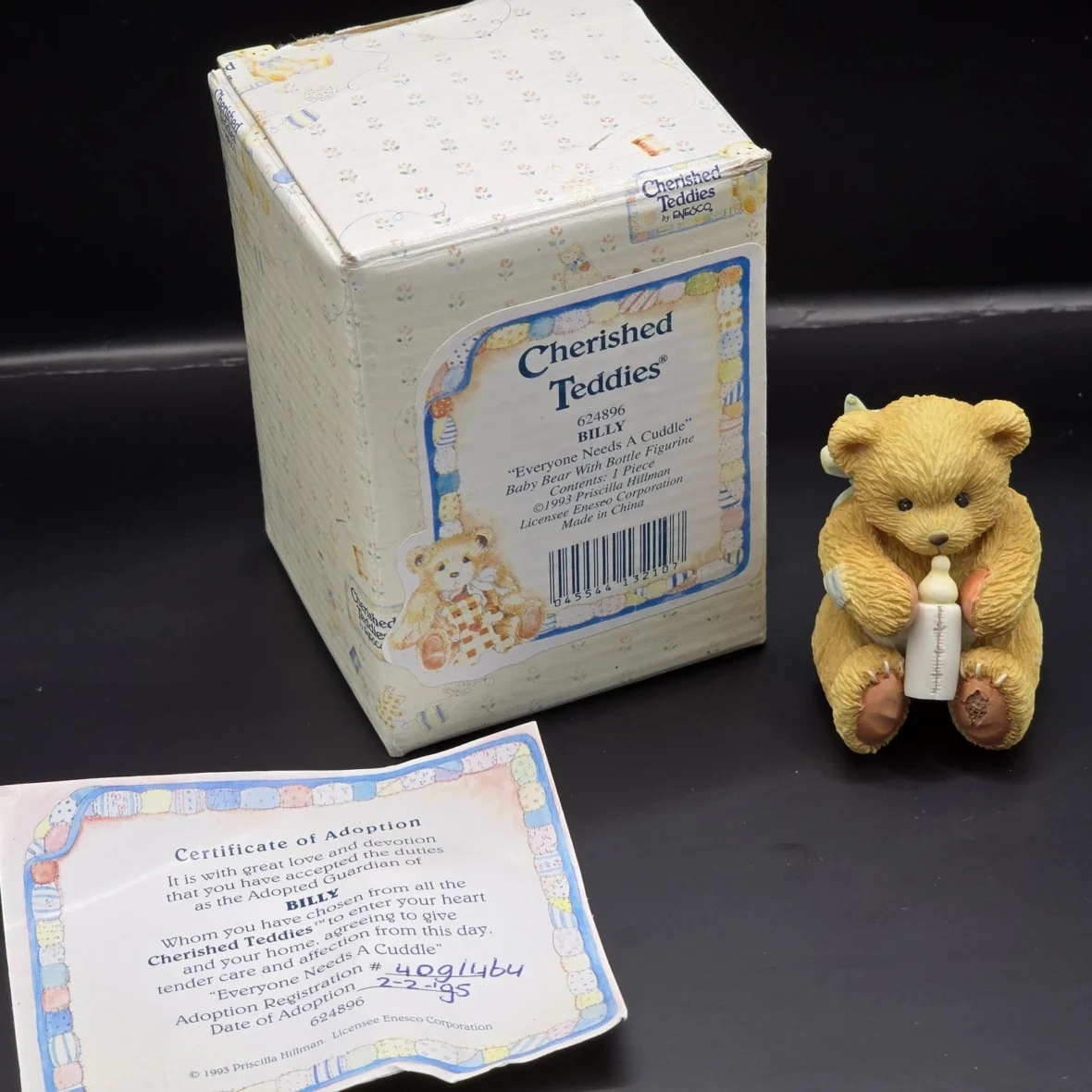 Billy Baby Bear Figurine with Bottle