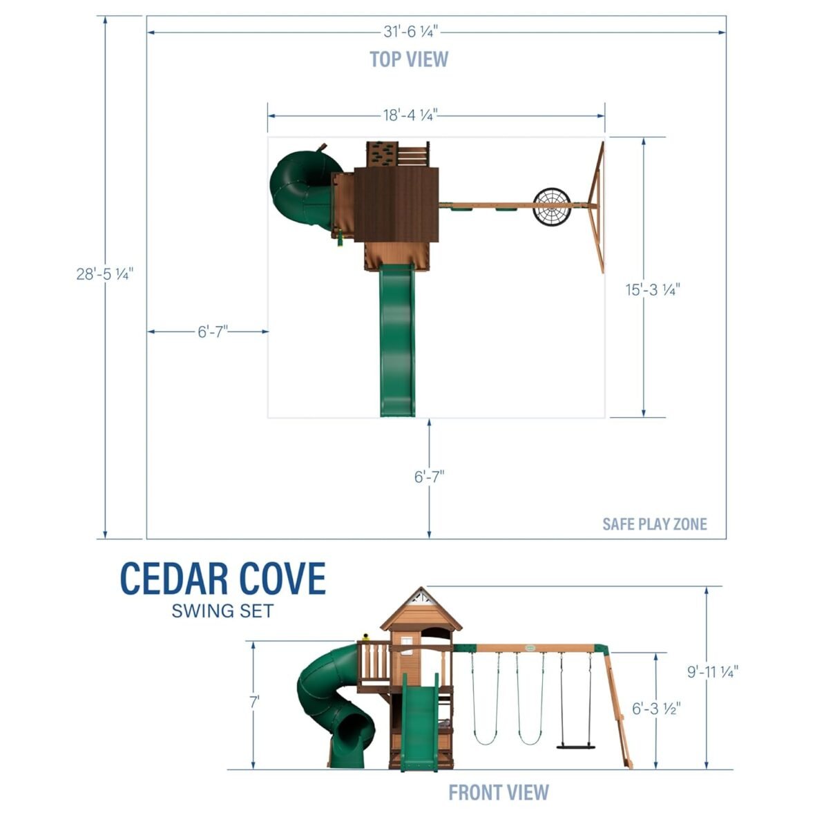 Cedar Cove Cedar Wood Swing Set