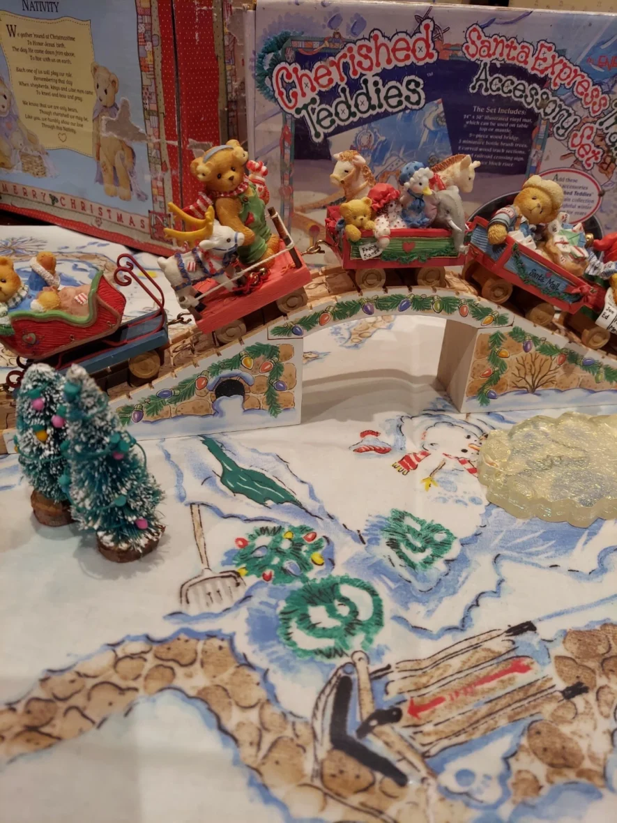 Cherished Teddies Christmas Train Set
