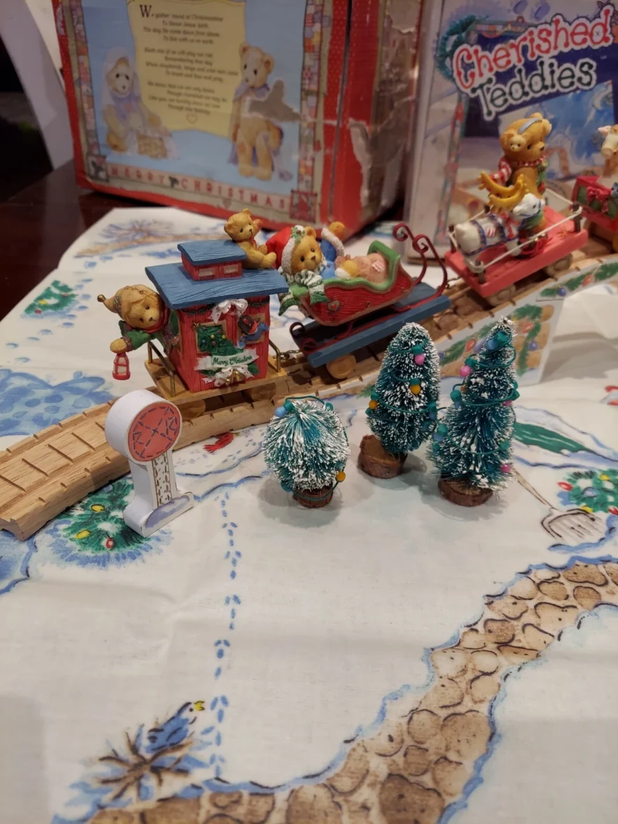 Cherished Teddies Christmas Train Set