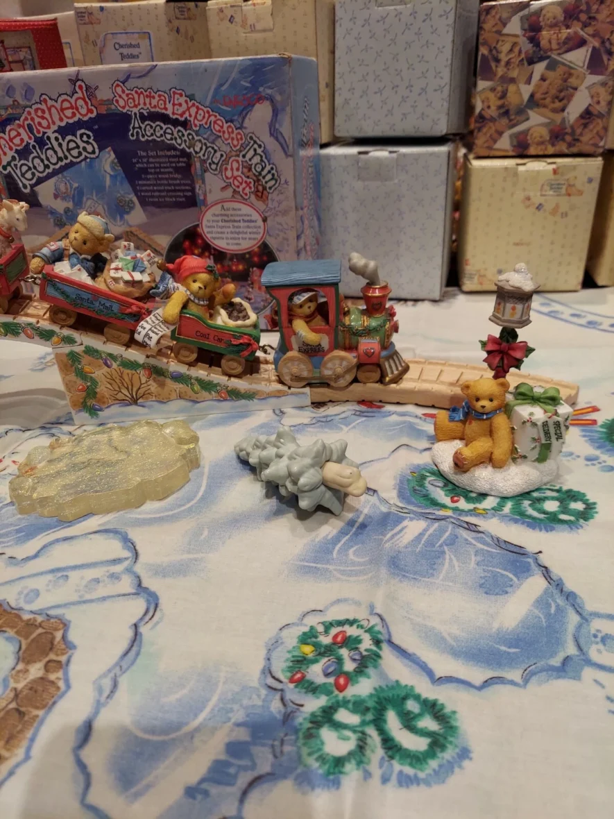 Cherished Teddies Christmas Train Set