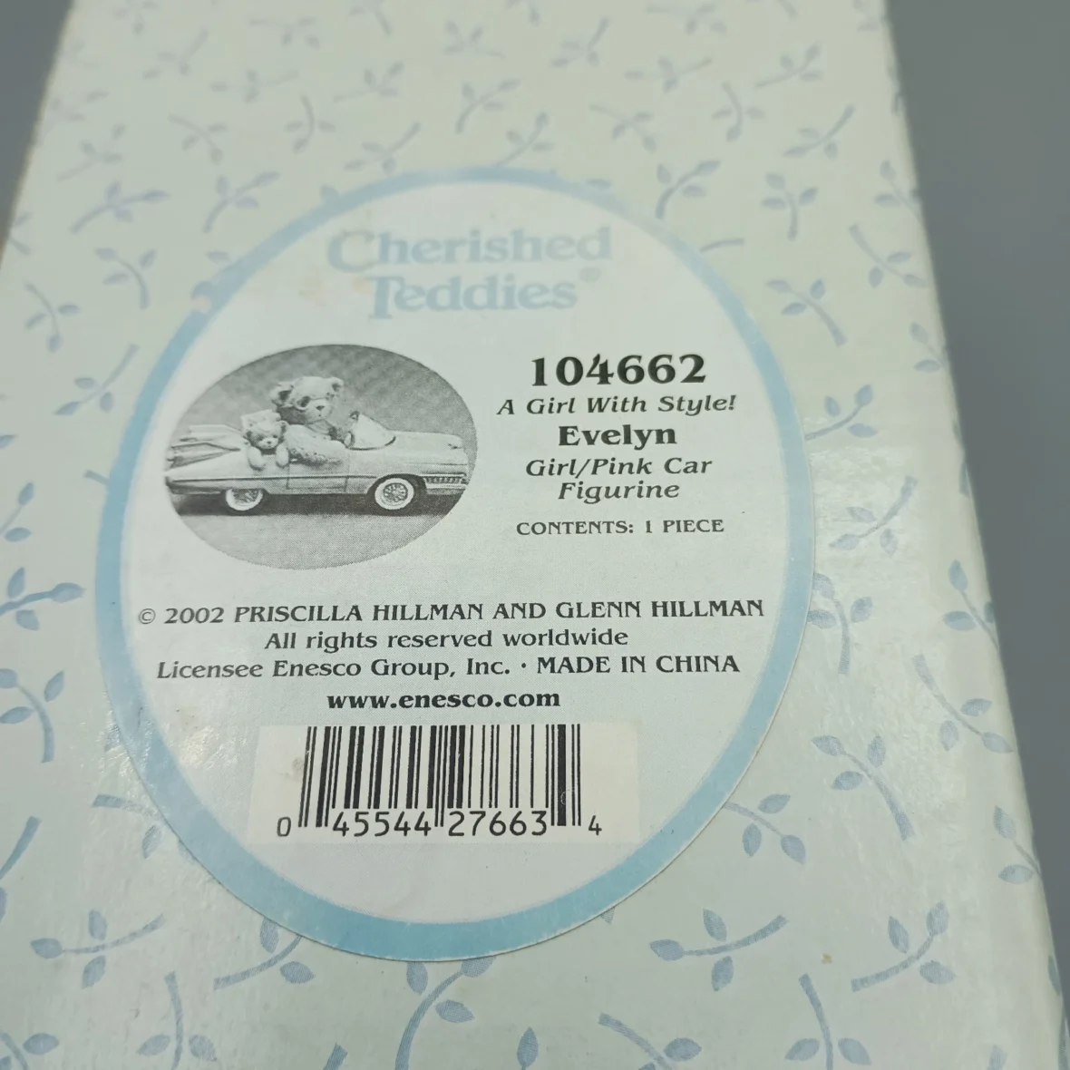 Cherished Teddies Evelyn in Pink Car