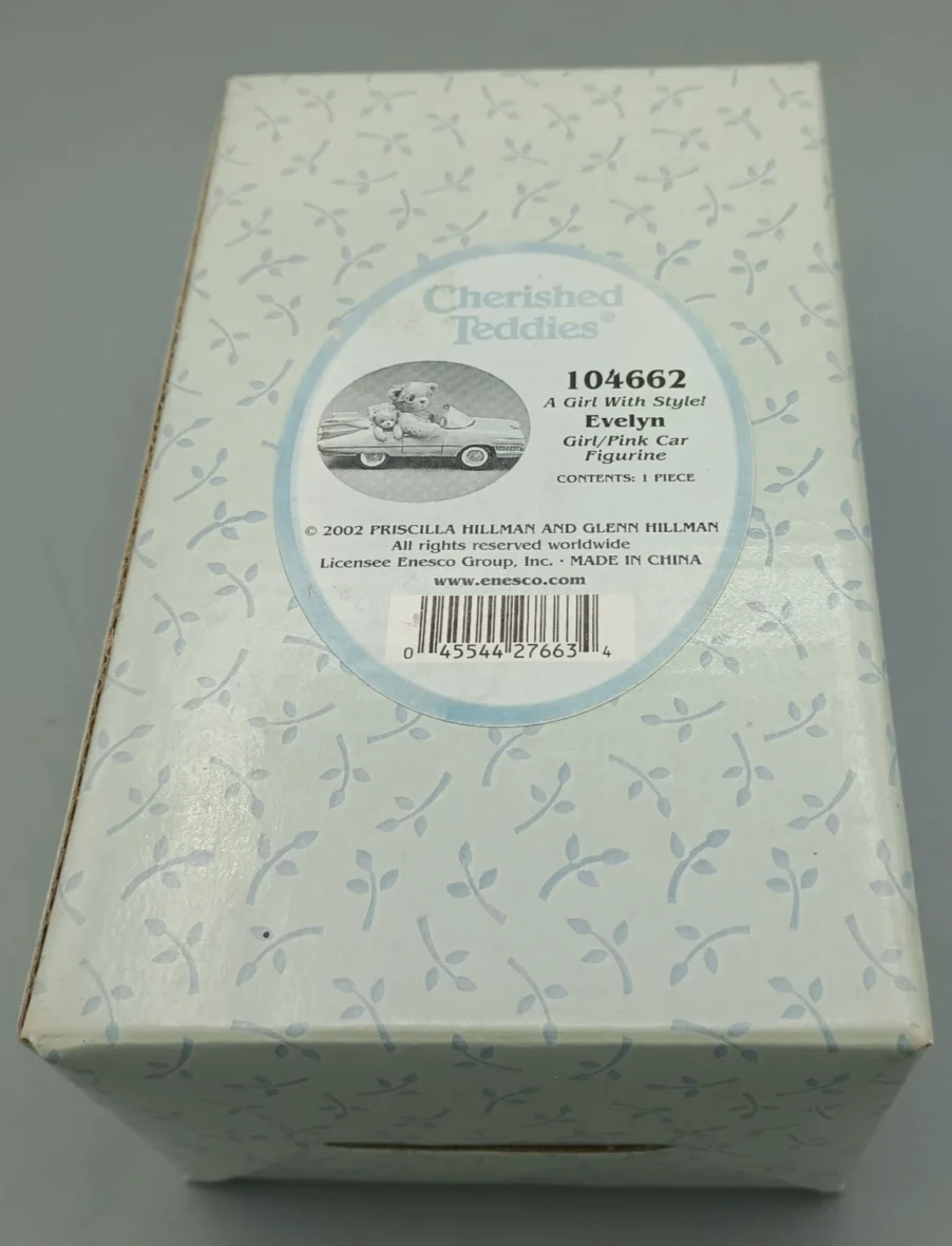 Cherished Teddies Evelyn in Pink Car