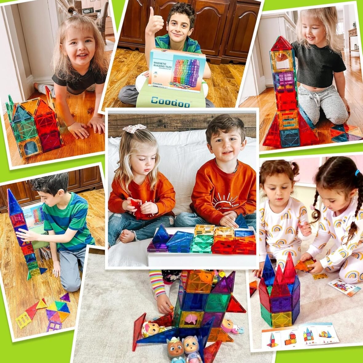 Coodoo Magnetic Tiles STEM Building Toys