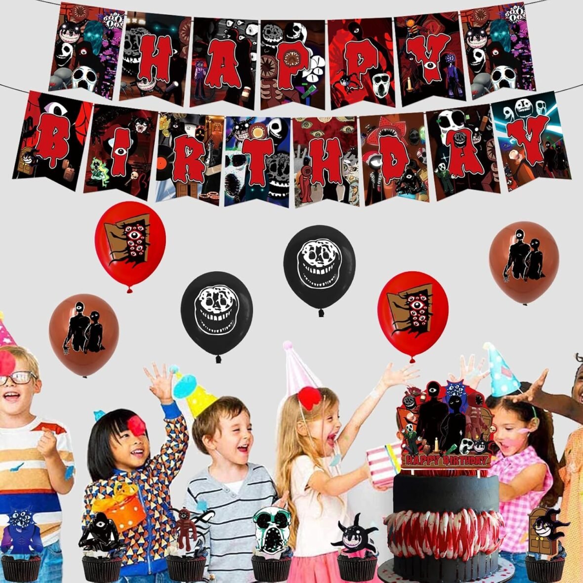 Dinoeye Roblox Doors Birthday Decorations Set