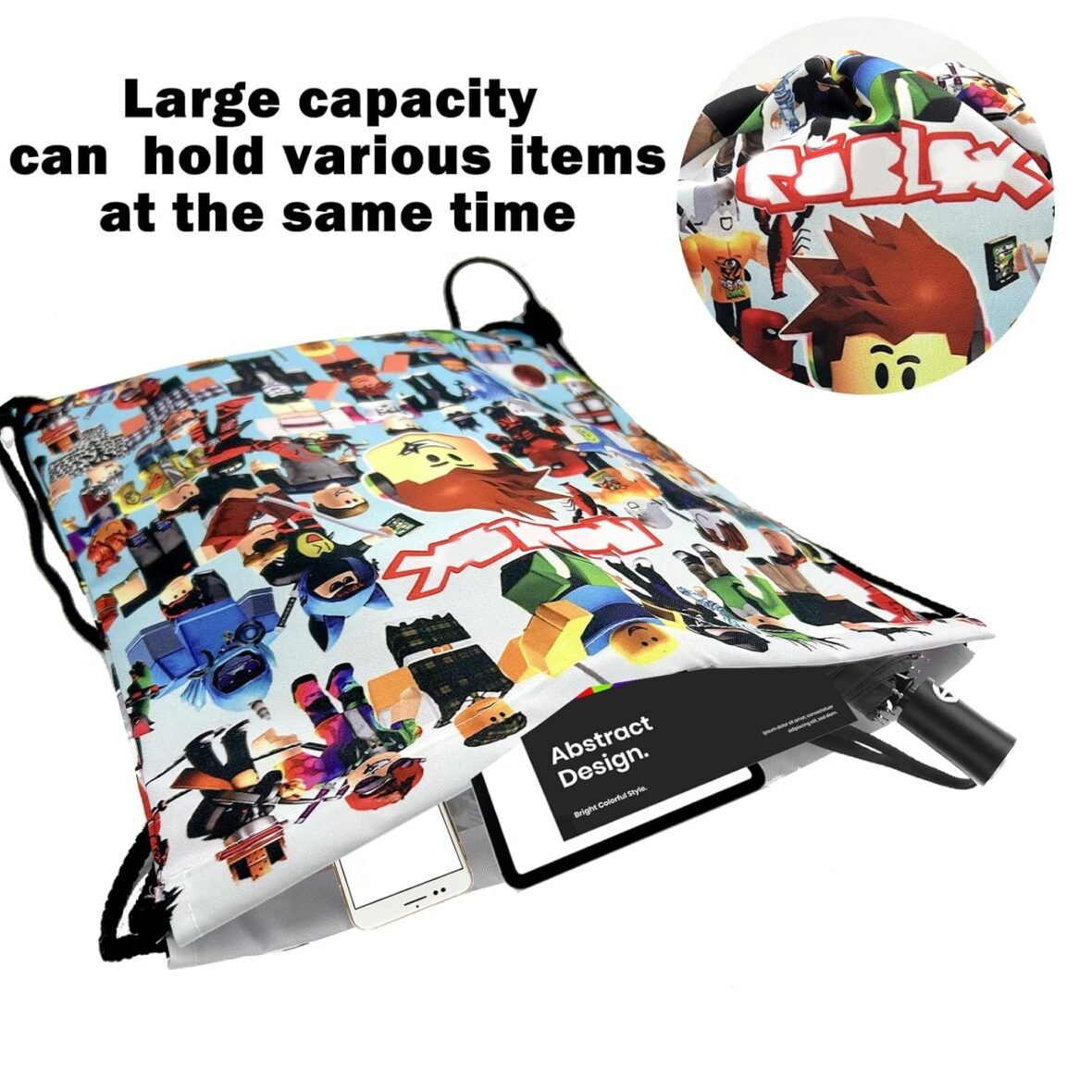 Elie&Eason Roblox 3D Printed Gym Backpack