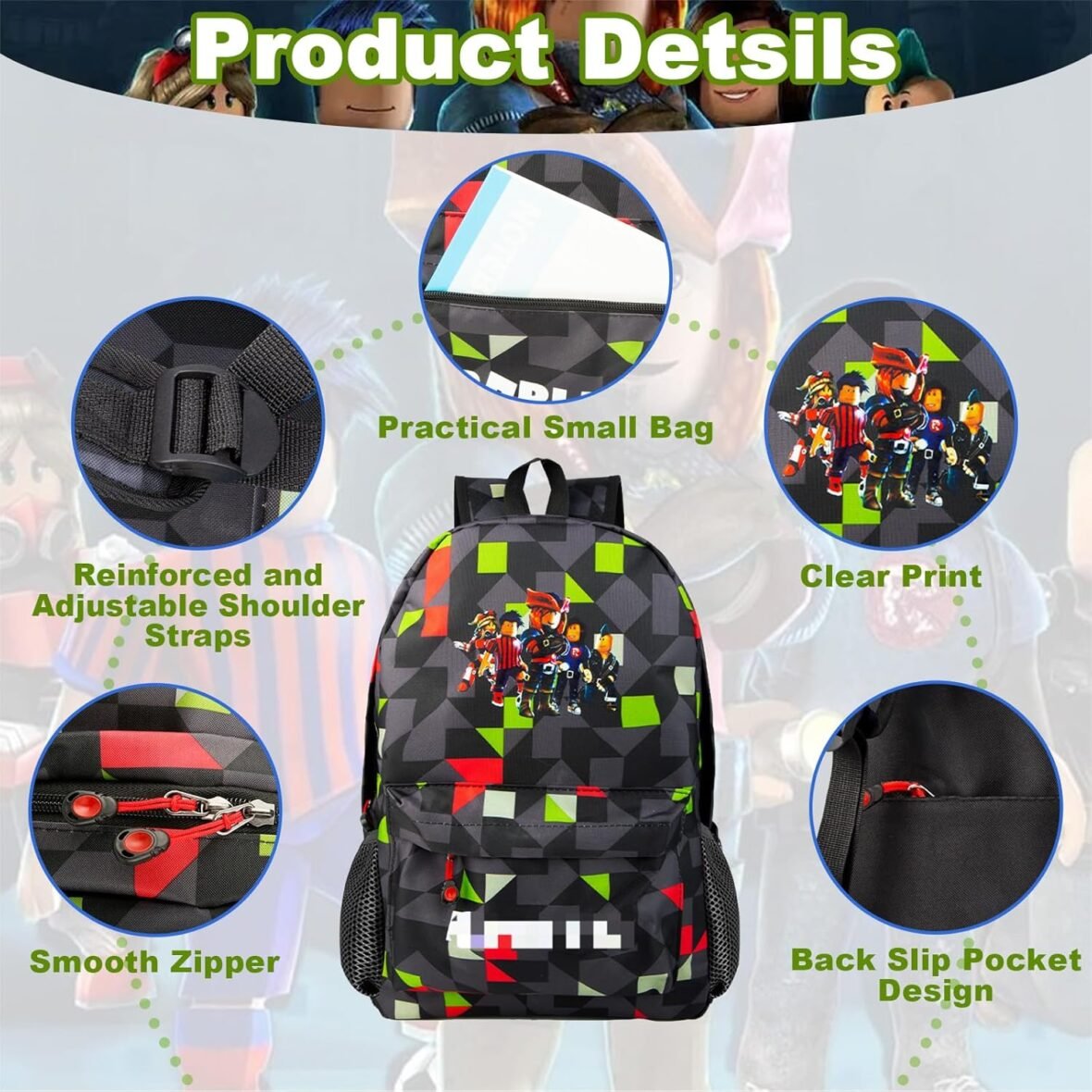 Robl Teen School Backpack, 17 Inch Waterproof