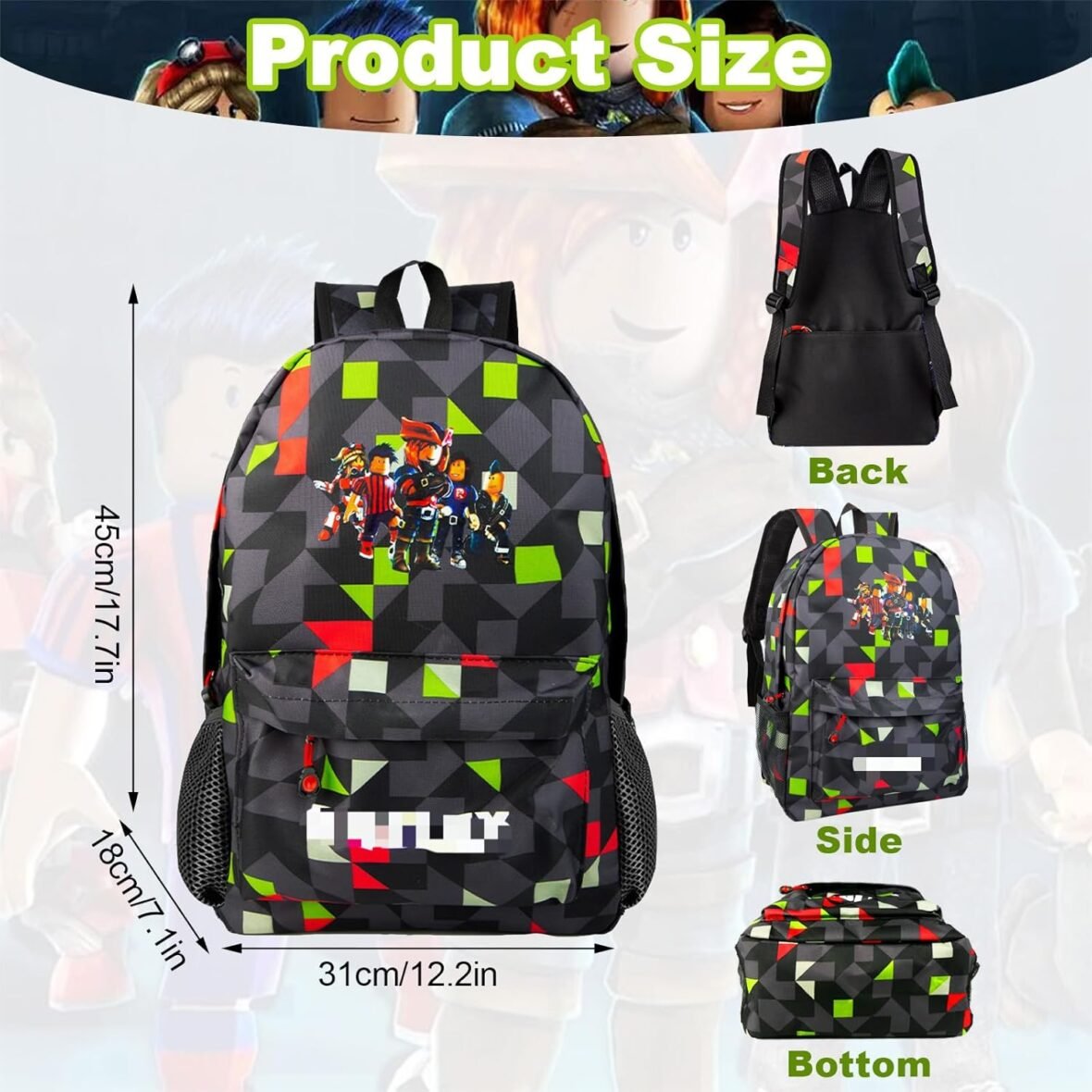 Robl Teen School Backpack, 17 Inch Waterproof