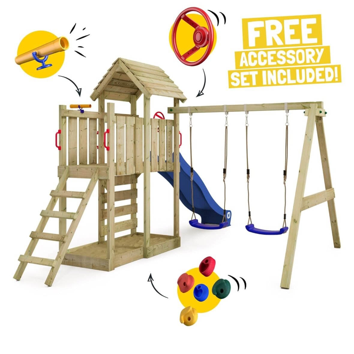 Wickey MultiFlyer Wooden Climbing Frame Set
