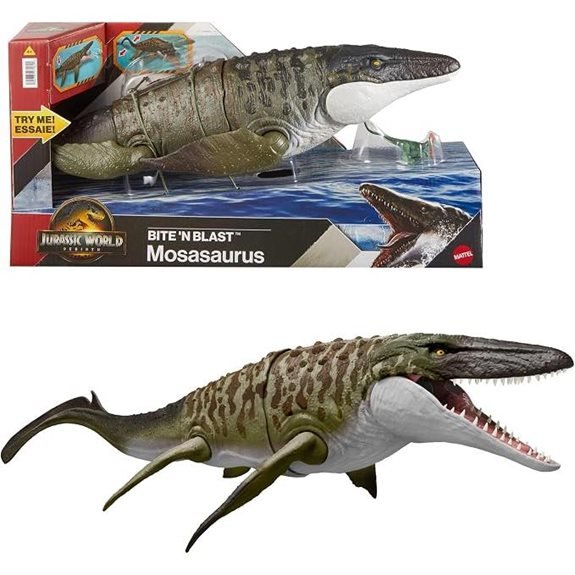 Mattel Jurassic World Bite N Blast Mosasaurus & Mini Dinosaur